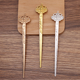 Alloy Hair Stick, with Loop, Flower