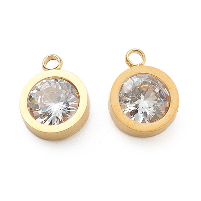 304 encantos de diamantes de imitación de acero inoxidable, plano y redondo