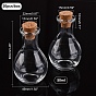 Olycraft Glass Bottle for Bead Containers, with Cork Stopper, Wishing Bottle