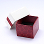 Cajas rectangulares de anillo de cartón con terciopelo negro en el interior y lazo