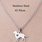 201 Stainless Steel Dog with Heart Pendant Necklace
