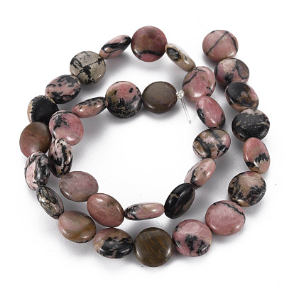 Perlas naturales rhodonite hebras, plano y redondo