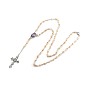 Colliers pendants d'alliage, avec des découvertes en verre et en métal, crucifix croix, pour Pâques