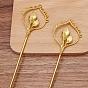 Accessoires de bâton de cheveux en fer, avec fleur et boucles en alliage