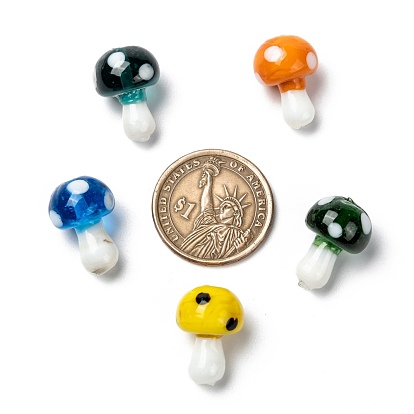 Handmade Lampwork Beads, Mushroom, 19x14.5mm, Hole: 2mm