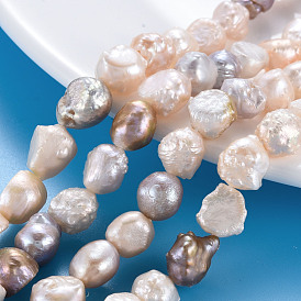 Perles de nacre naturelle brins Keshi, perle de culture d'eau douce, pomme de terre