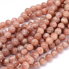 Rondes qualité naturelle perles b de sunstone brins