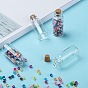 Contenants de perles de bocal en verre, avec bouchon en liège, souhaitant bouteille, clair