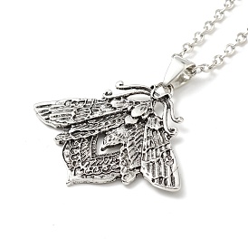 Alloy Moth Pendant Necklace, Gothic Jewelry for Men Women
