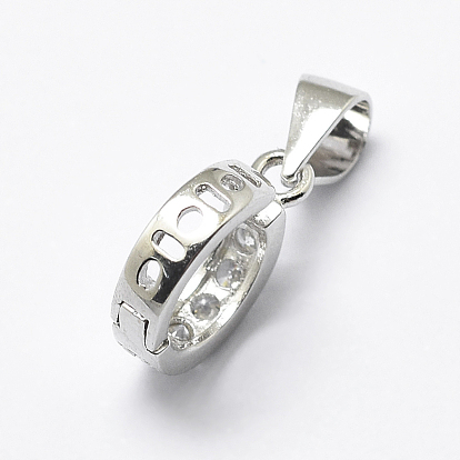 925 balles pendentif en zircon cubique micro pave en argent sterling, ice pick & bélières, anneau