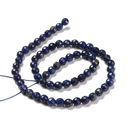 Naturales lapis lazuli teñidos perlas hebras, facetado (128 facetas), rondo