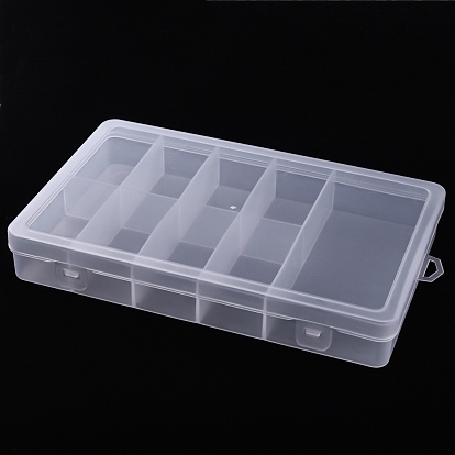 Plastic Bead Storage Container, 9 Compartment Organizer Boxes, Rectangle