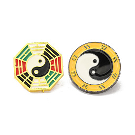 Tácticas de ocho diagramas con pasador de esmalte yin yang, insignia de aleación para ropa de mochila