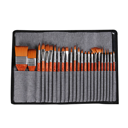 Painting Brush Set, Nylon with Wooden Handle and Copper Tube, for Watercolor Painting Artist Professional Painting