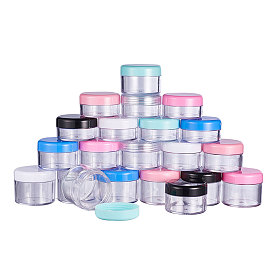PandaHall Elite Elegant Plastic Cosmetic Facial Cream Jar, Cream Spoon Plastic Stick