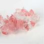 Cherry Quartz Glass Beads Strands, Chip, 4~10x4~6x2~4mm, Hole: 1mm, about 210pcs/strand, 35.4 inch