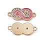 Alloy Crystal Rhinestone Connector Charms, Enamel Style, Infinity Links, Light Gold