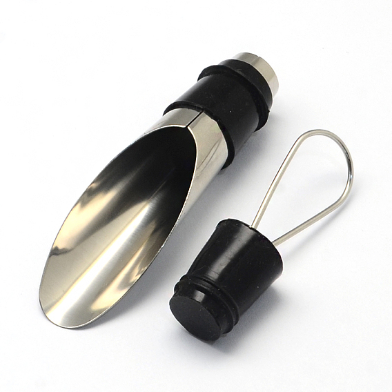 Stainless Steel Wine Pourers, Wine Bottle Stoppers, 76x22x20mm, Hole: 12mm