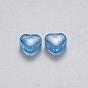 Perles de verre peintes par pulvérisation transparent, cœur, mixedstyle