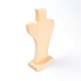 Wood Jewelry Display Stands, Necklace Bust Display Stand