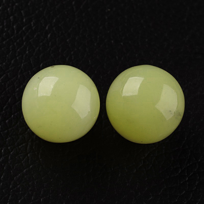 Natural Lemon Jade Round Ball Beads, Gemstone Sphere, No Hole/Undrilled, Dyed, 16mm
