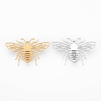 Broche abeille, 201 épinglette insecte en acier inoxydable pour vêtements de sac à dos, sans nickel et sans plomb