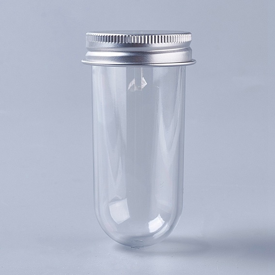 Clear Tube Plastic Bead Containers, with Lid