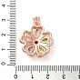 Micro cuivres ouvrent pendentifs zircone cubique, plaqué longue durée, or rose, charme de fleur