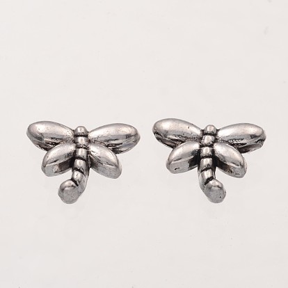 Dragonfly Tibetan Style Alloy Beads, Lead Free & Nickel Free & Cadmium Free