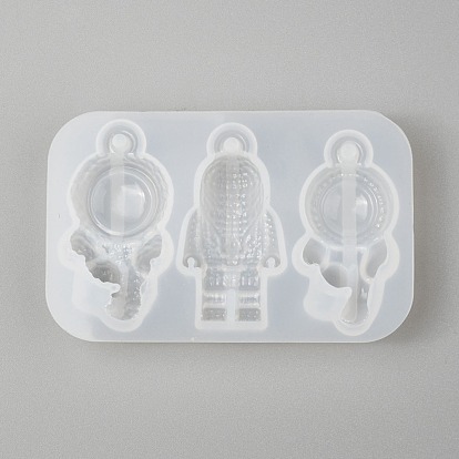 DIY Spaceman Silicone Pendant Molds, Resin Casting Molds, For UV Resin, Epoxy Resin Necklace Jewelry Making