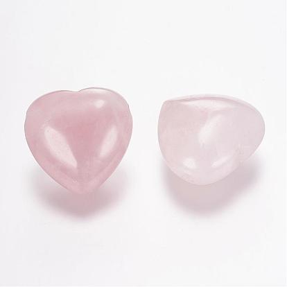 Natural Rose Quartz Beads, Heart