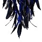 Tela/red tejida de hierro con adornos colgantes de plumas, con cuentas de plástico y lapislázuli, cubierto con cuero y cordón de terciopelo, plano y redondo con el árbol de la vida