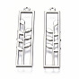 Rack Plating Alloy Pendants, Cadmium Free & Lead Free, Hollow, Rectangle with Flower