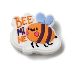 Perles focales en silicone de qualité alimentaire pour abeilles, perles à mâcher pour les jouets de dentition, Diy soins infirmiers colliers faisant, mot abeille mi ne