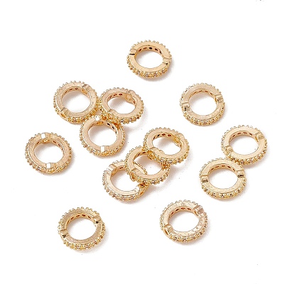 Cadres de perles de zircone cubique micro-pave en laiton, plaqué longue durée, anneau