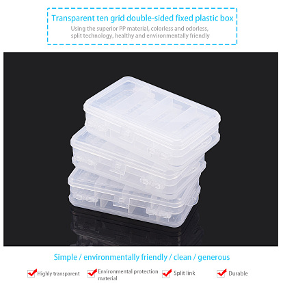 Boîte de séparation amovible en plastique benecreat contenants de séparation en plastique à double couche avec séparateurs réglables pour les contenants de stockage de boucles d'oreilles étui à perles en plastique transparent