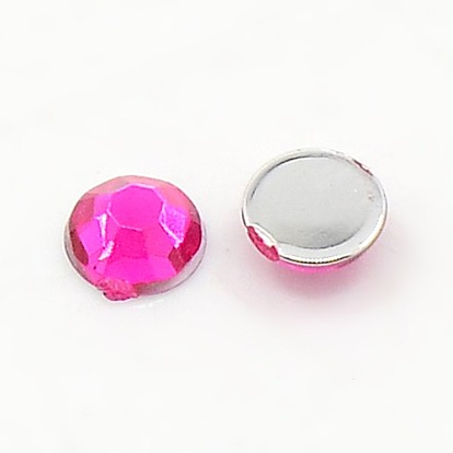 Imitation Taiwan Acrylic Rhinestone Cabochons, Faceted, Half Round