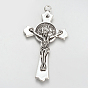 Tibetan Style Alloy Pendant Rhinestone Settings, Cadmium Free & Lead Free,, Crucifix Cross with Word, For Easter