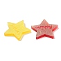 Translucent Resin Cabochons, AB Color Plated, Star with Word Fashion