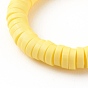 Handmade Polymer Clay Stretch Rings, Heishi Beads, Flower