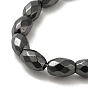 Strong Magnetic Synthetic Hematite Beads Strands, Faceted Oval