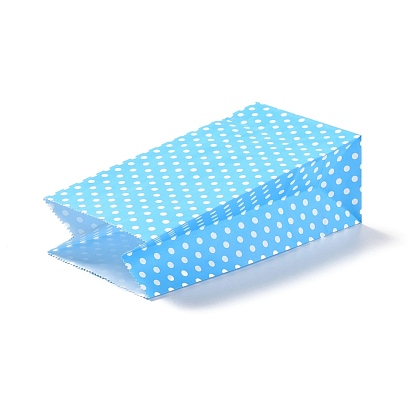 Rectangle Kraft Paper Bags, None Handles, Gift Bags, Polka Dot Pattern