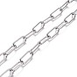 304 Stainless Steel Paperclip Chains, Soldered, Long Oval