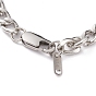 Men's 304 Stainless Steel Cuban Chains Bracelets and Necklaces Jewelry Sets, with Lobster Claw Clasps