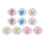 10Pcs 5 Colors UV Plating Rainbow Iridescent Acrylic Beads, Two Tone Bead in Bead, Rose