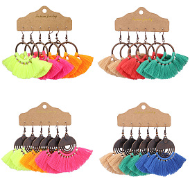 Bohemian Tassel Earrings Colorful Hoop Statement Jewelry for Women