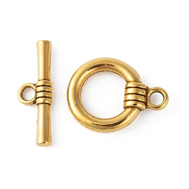 Tibetan Style Toggle Clasps, Lead Free and Cadmium Free, Ring
