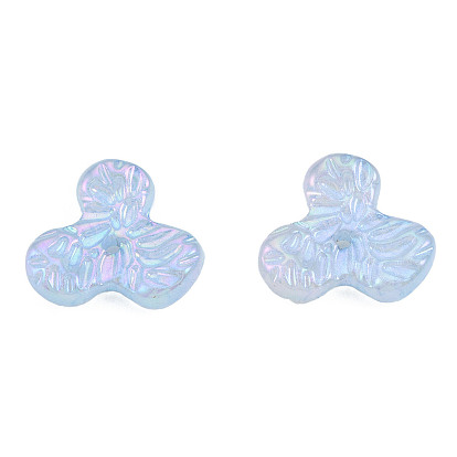 Perles acryliques placage irisé arc-en-ciel, perles de paillettes, fleur