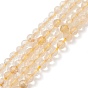 Natural Citrine Beads Strands, Dyed & Heated, Faceted, Round