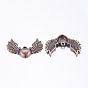 Tibetan Style Alloy Pendants, Lead Free and Cadmium Free, Wing with Heart, 28.5x36.5x5mm, hole: 2.5mm